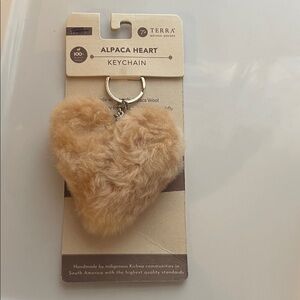 Terra Alpaca Heart Keychain - Brown